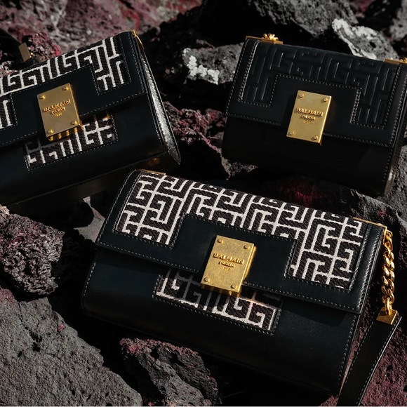 SOLD BNWT Balmain Mini 1945 Monogram Jacquard Bag Crossbody $1695 - Picture 12 of 15